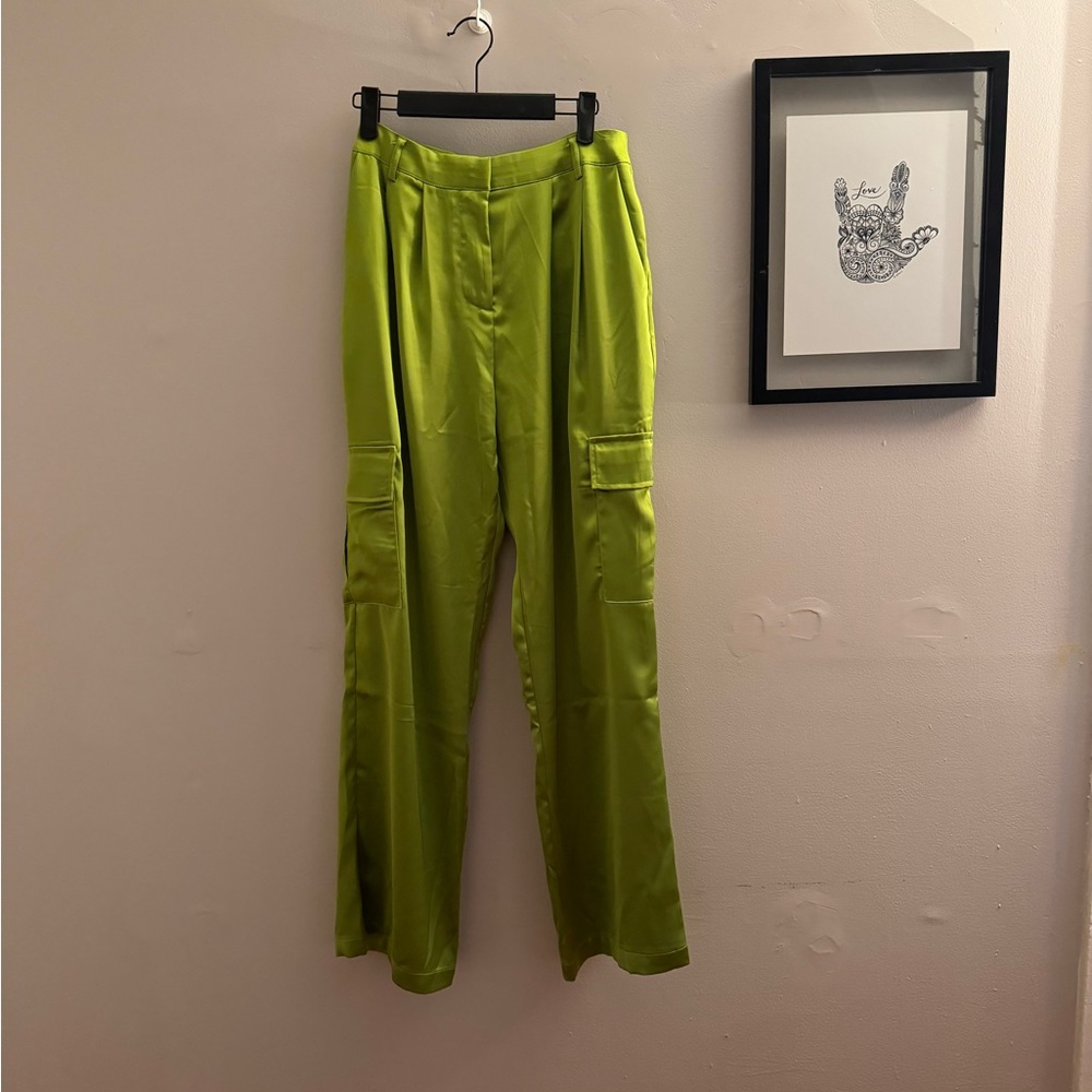Zara Lime Green Wide Leg Pants